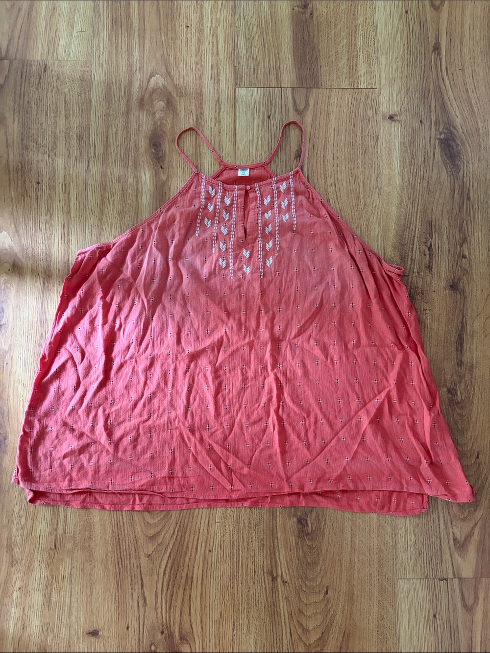 Old Navy Women's Coral Embroidered Halter Tank Top Size XXL